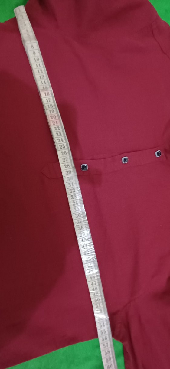 Erkek Bordo Uzun Kollu Keten Gömlek - Görsel 2