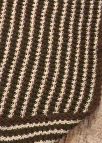 Kahverengi Zebra Desenli Örgü Çocuk Battaniyesi - Görsel 5