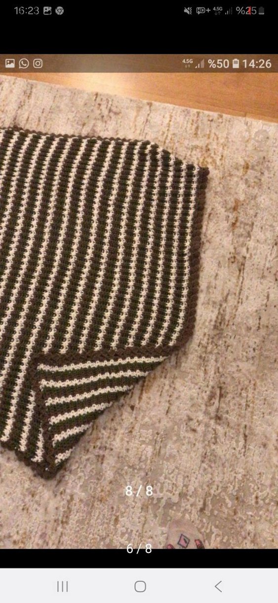 Kahverengi Zebra Desenli Örgü Çocuk Battaniyesi - Görsel 2