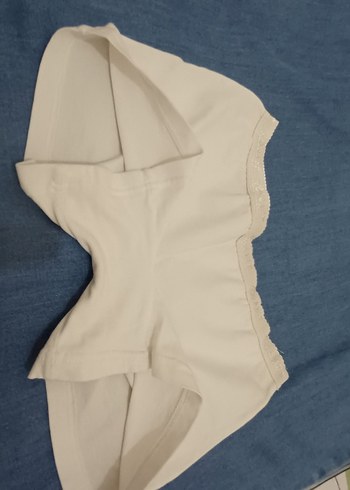 Beyaz  Atlet banyo ve şort - Görsel 8