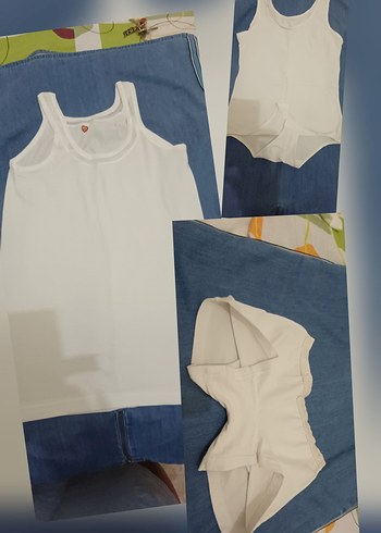 Beyaz  Atlet banyo ve şort - Görsel 19