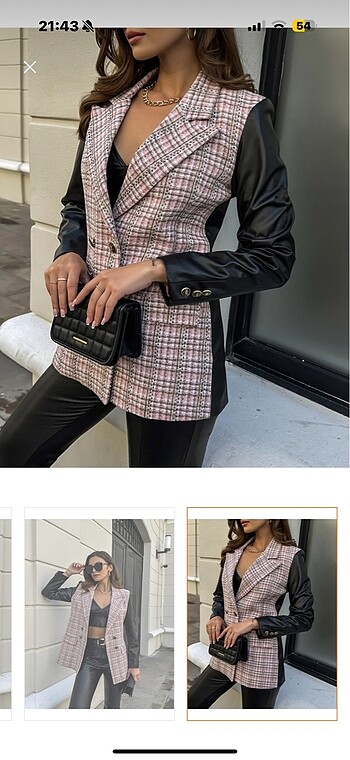 Deri kollu blazer