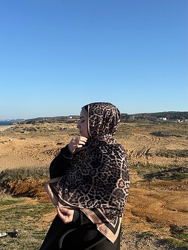  Beden camel Renk Leopar desen pamuk soft