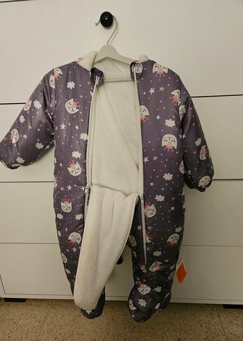 Kız Bebek Gri Desenli Astronot Mont Tulum - Görsel 3