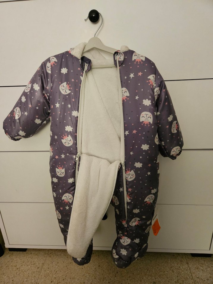 Kız Bebek Gri Desenli Astronot Mont Tulum - Görsel 3