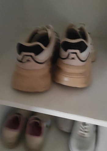 Krem rengi Platform Topuklu Spor Ayakkabı - Görsel 2