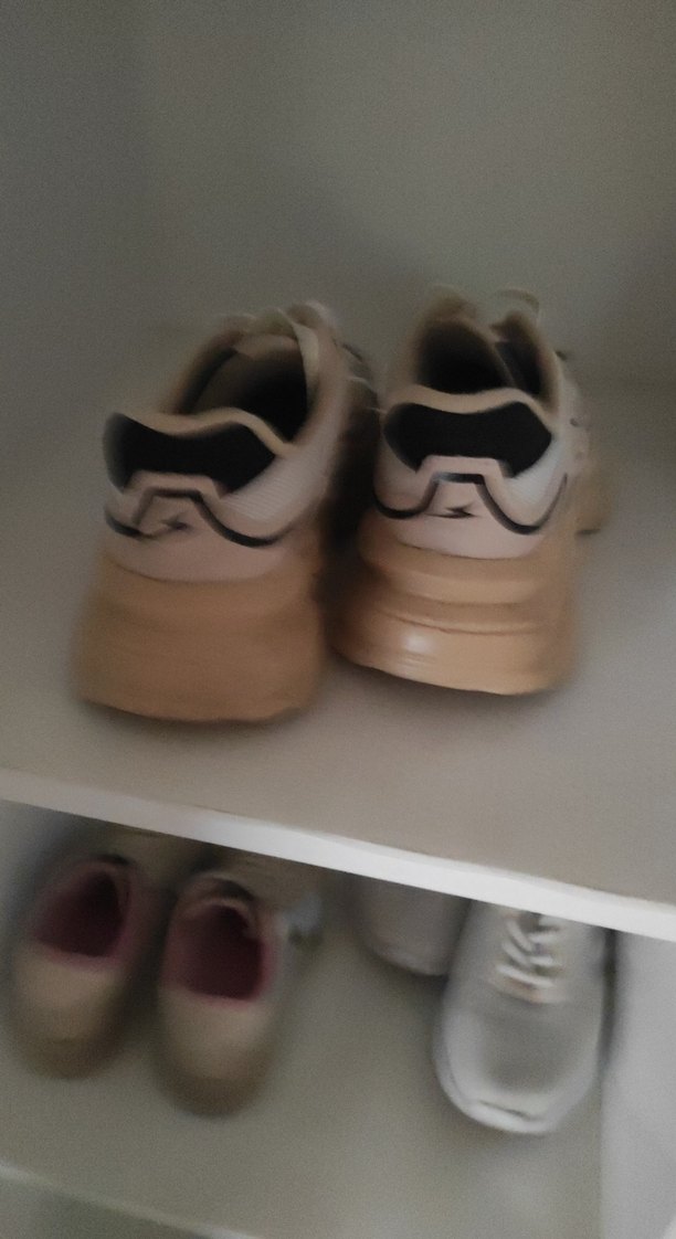 Krem rengi Platform Topuklu Spor Ayakkabı - Görsel 2