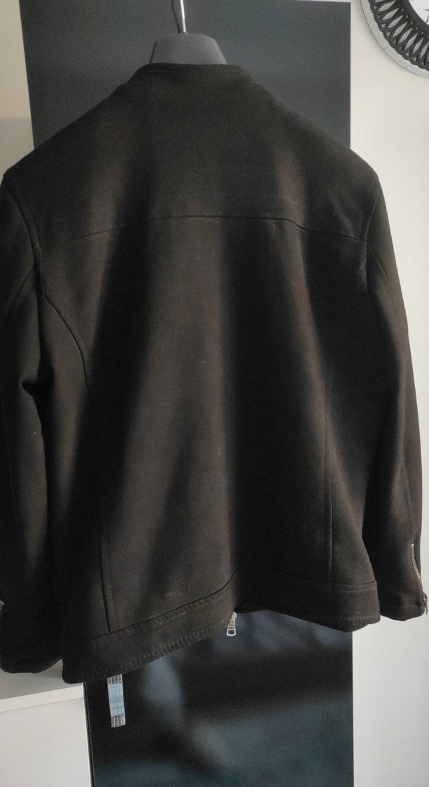 Siyah Erkek Süet Fermuarlı Ceket - Görsel 3