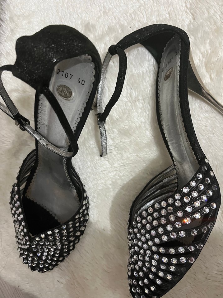 Siyah Taşlı Stiletto Topuklu Ayakkabı - Görsel 3