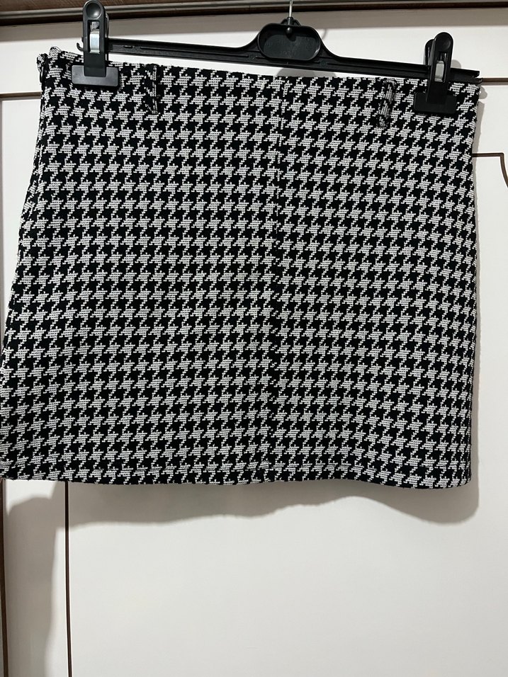 Kareli Gri Mini Etek - Görsel 2