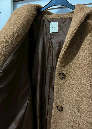 Kahverengi Yün Kadın Kaban - Görsel 3