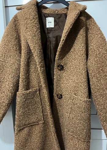 Kahverengi Yün Kadın Kaban - Görsel 2