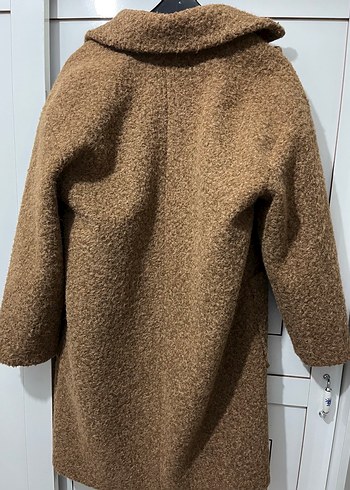 Kahverengi Yün Kadın Kaban - Görsel 4