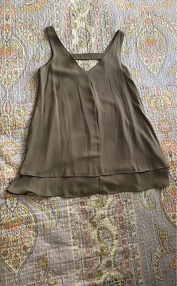 Zara model yeşil vintage otantik bluz