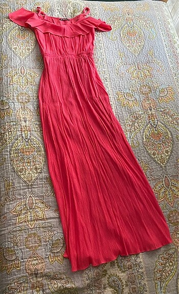 Pembe vintage otantik elbise