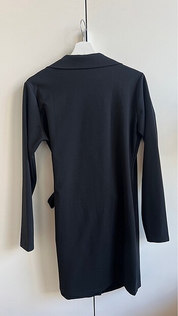 l Beden Siyah kruvaze blazer elbise