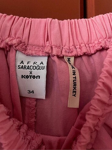 34 Beden pembe Renk Afra Saraçoğlu & Koton elbise