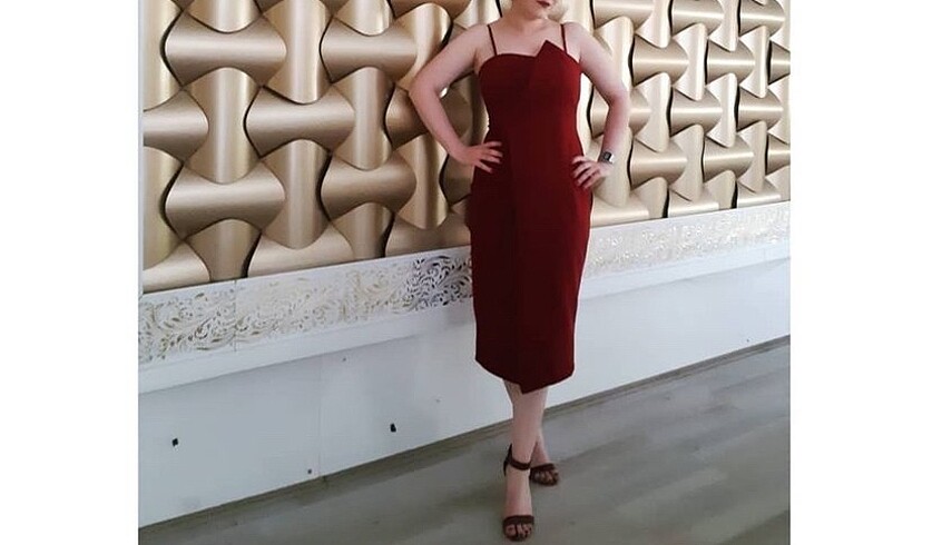 xl Beden bordo Renk Bordo abiye elbise