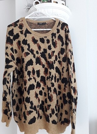 xxl Beden leoper desenli kazak