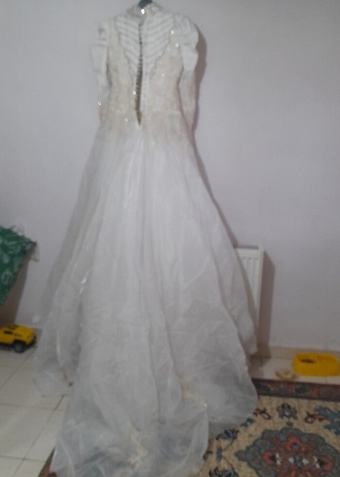 Işlemeli İncili gelinlik - Görsel 3