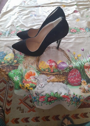 37 Beden Klasik Siyah Tokalı Stiletto Topuklu Kadın Ayakkabı