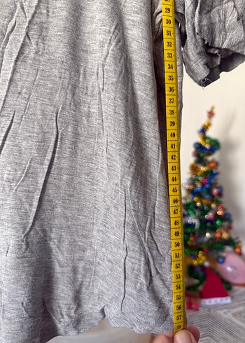 Gri Uzun Kollu Rahat Hamile Tişörtü - Görsel 3