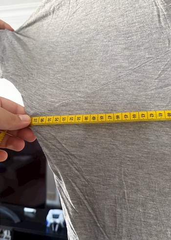 Gri Uzun Kollu Rahat Hamile Tişörtü - Görsel 4