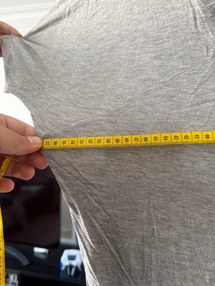 Gri Uzun Kollu Rahat Hamile Tişörtü - Görsel 4