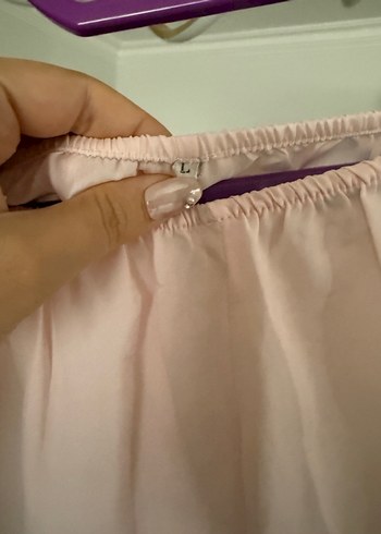 Dantel Detaylı Pembe Mini pijama Şort - Görsel 3