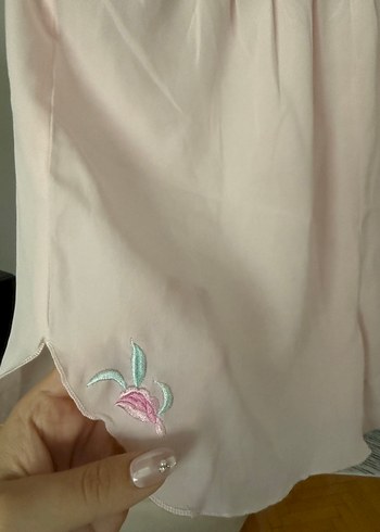 Dantel Detaylı Pembe Mini pijama Şort - Görsel 2