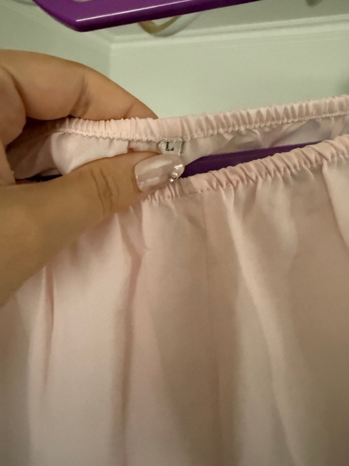 Dantel Detaylı Pembe Mini pijama Şort - Görsel 3