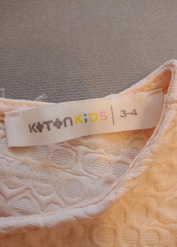 4 Yaş Beden Düğmeli Kız Çocuk Kolsuz Bej Elbise