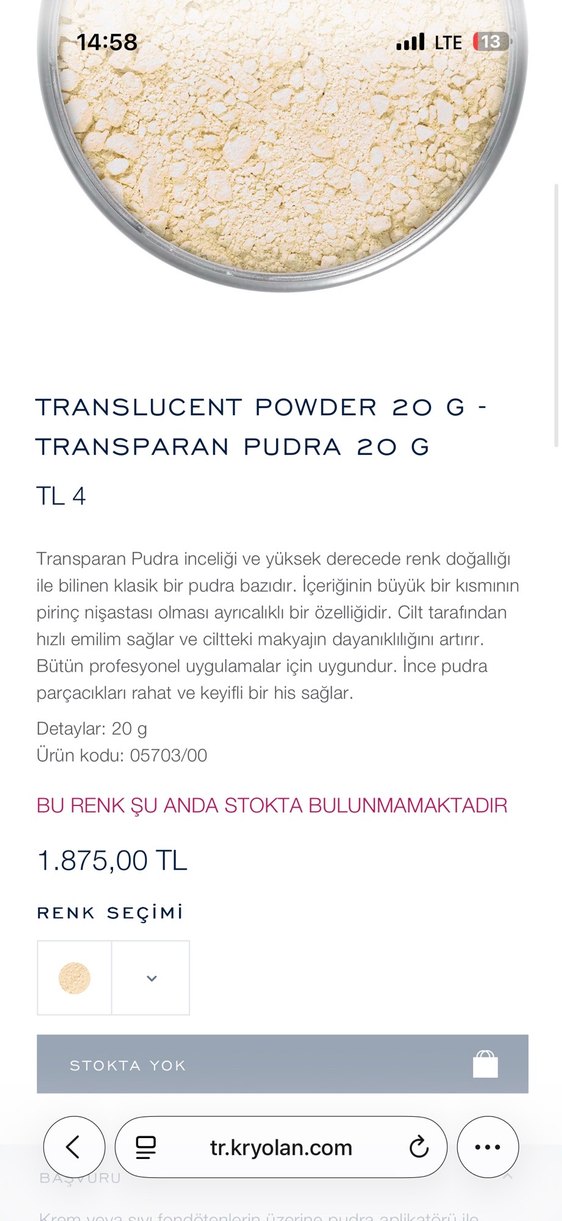 Kryolan Transparan pudra - Görsel 4