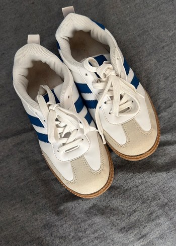 Beyaz Mavi Çizgili erkek çocuk Spor Ayakkabı - Görsel 4