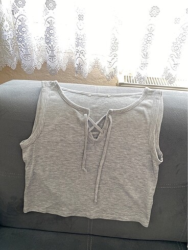 Koton Gri Askılı Crop