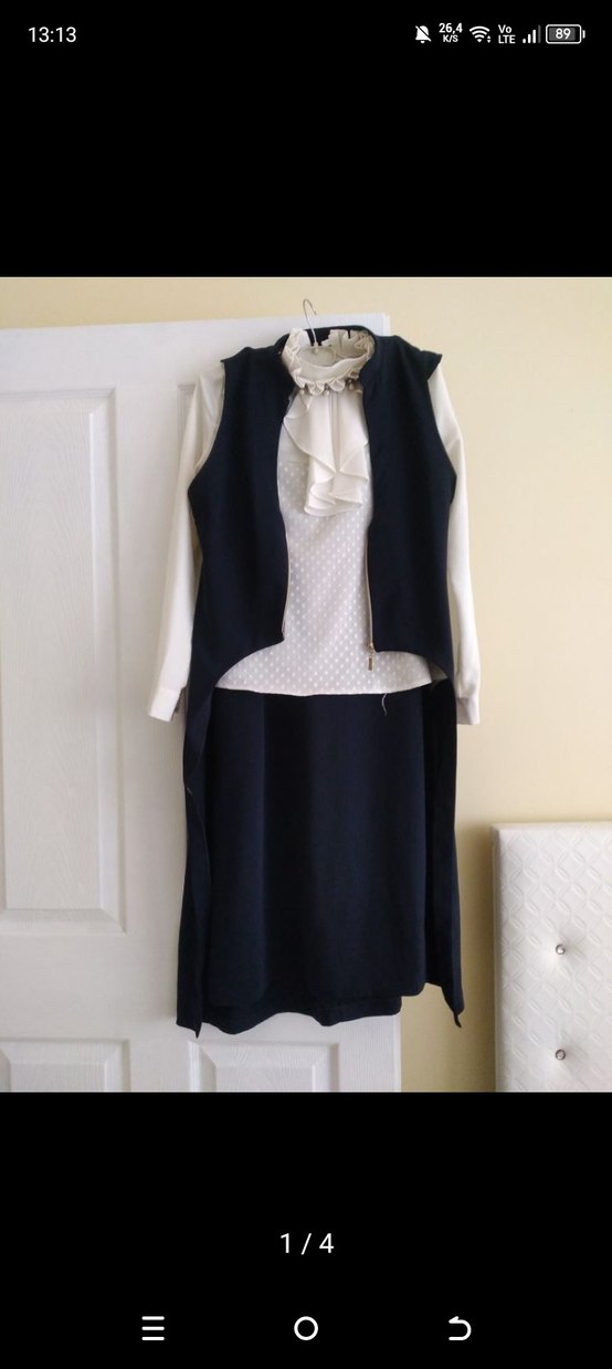 Kemer Detaylı Beyaz Kadın Ofis Gömleği - Görsel 4