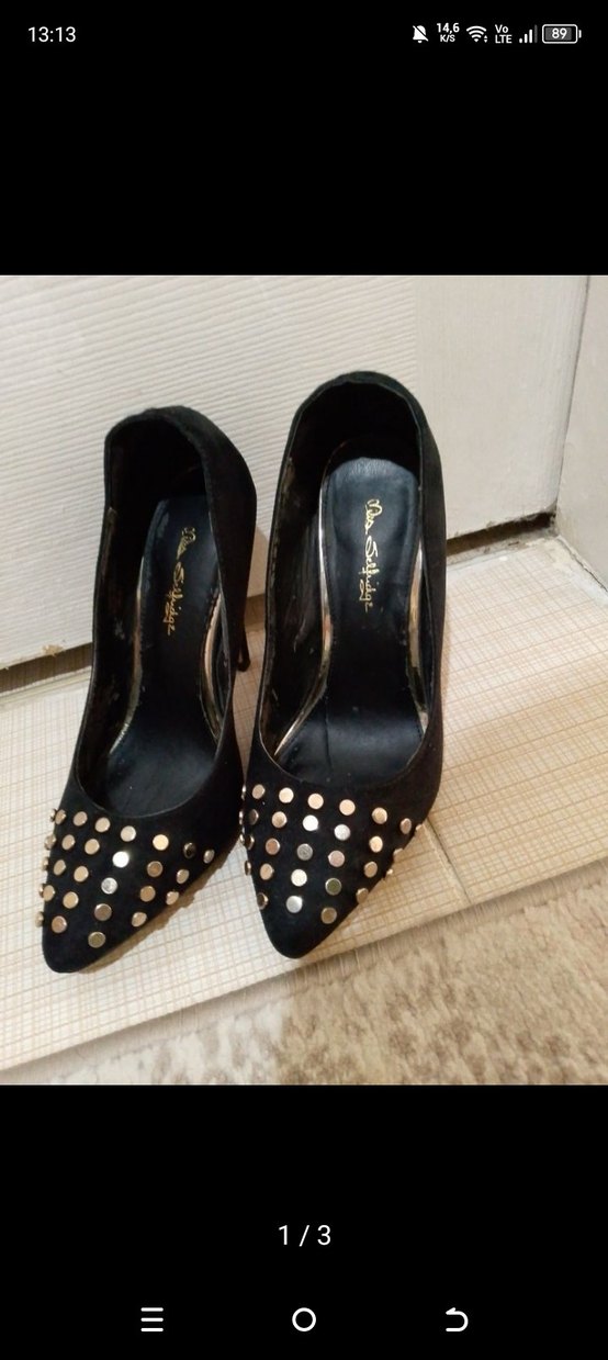 Siyah Tokalı Siyah Topuklu Kadın Ayakkabı - Görsel 2