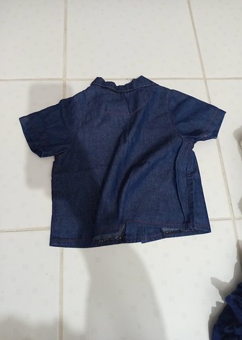 Nakışlı Düğmeli kız çocuk Kot Gömlek - Görsel 4