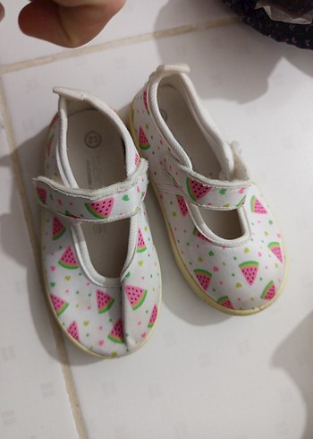 Kız Çocuk Beyaz Desenli Cırt Cırtlı Spor Ayakkabı - Görsel 2