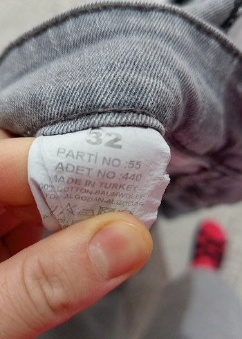 Gri Düğmeli Erkek Kot Pantolon - Görsel 4