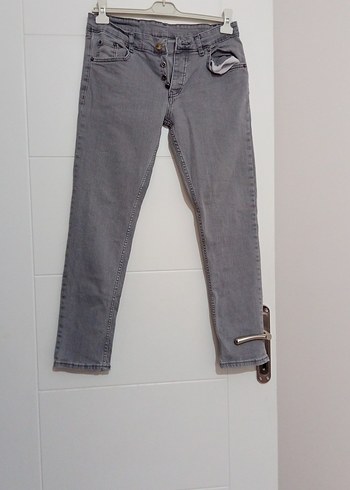 Gri Düğmeli Erkek Kot Pantolon - Görsel 2