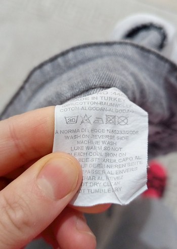 Gri Düğmeli Erkek Kot Pantolon - Görsel 5