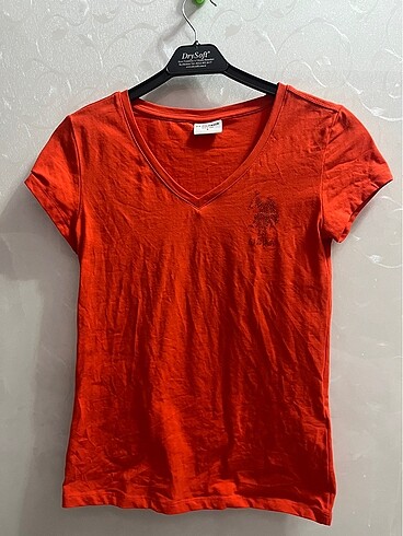 Polo Kırmızı V Yaka T-Shirt