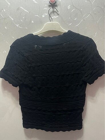 Zara Siyah Kısa Kollu Triko