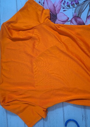 Turuncu Mini Kadın Tişört - Görsel 3