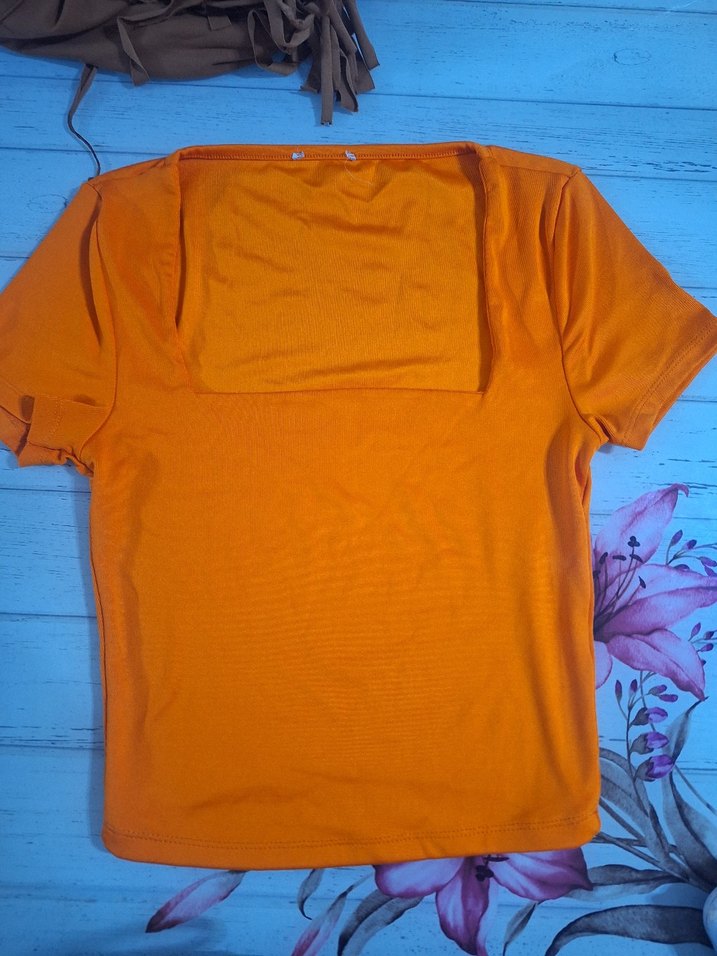 Turuncu Mini Kadın Tişört - Görsel 2