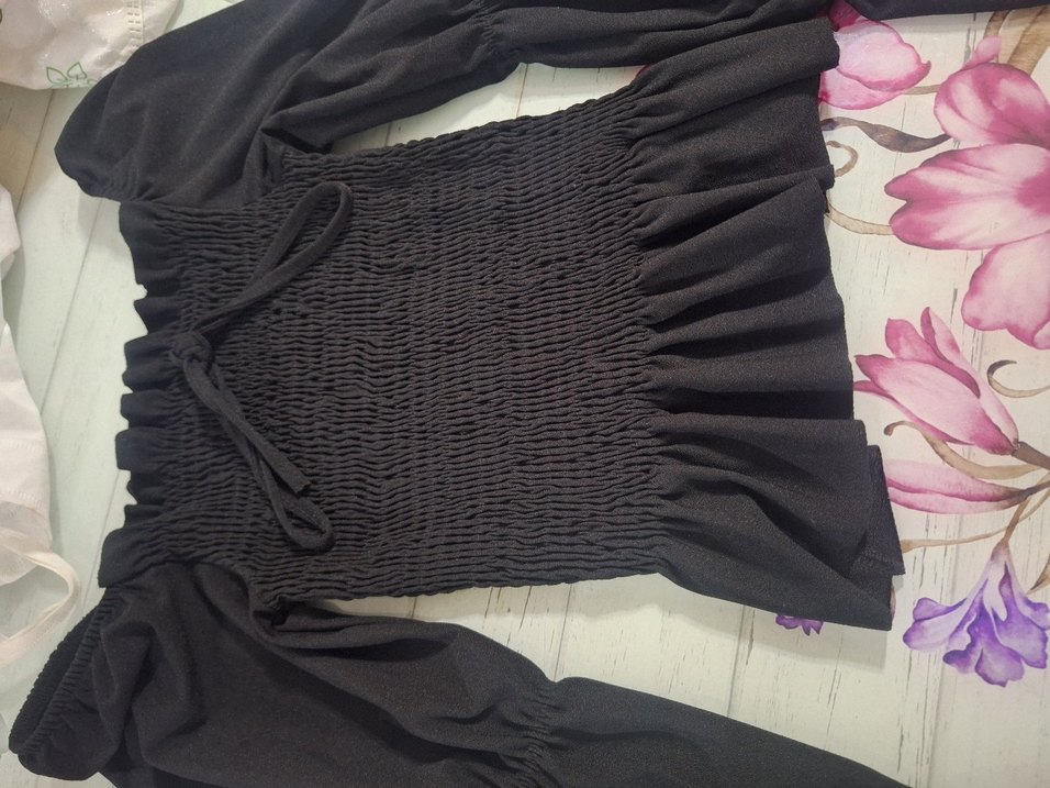 Siyah Gotik Ruffled Kadın Bluz - Görsel 3