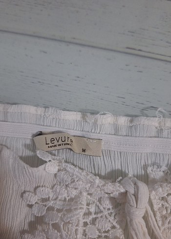 Dantel Detaylı Bohem Beyaz Mini Bluz - Görsel 3