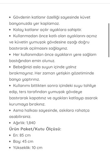 BabyJem Katlanabilir Bebek Banyo Küveti