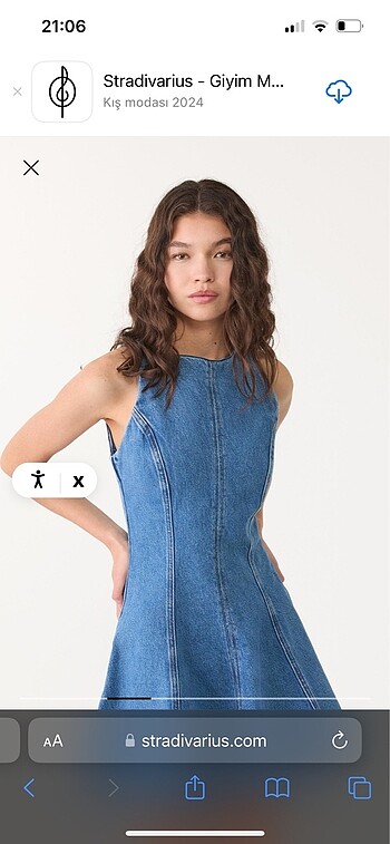 xs Beden Stradivarius Denim Elbise